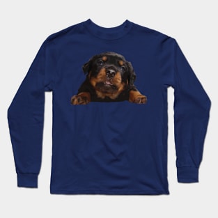 Cute Baby Rottweiler Isolated Cut Out Long Sleeve T-Shirt
